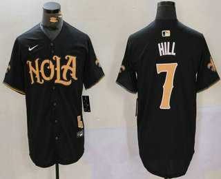 Mens New Orleans Saints #7 Taysom Hill Black Nola Baseball Jersey